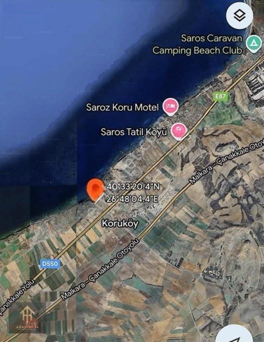 Çanakkale Saroz Manzaralı Denize Nazır Muhteşem İmarlı Arsa — fotoğraf 2