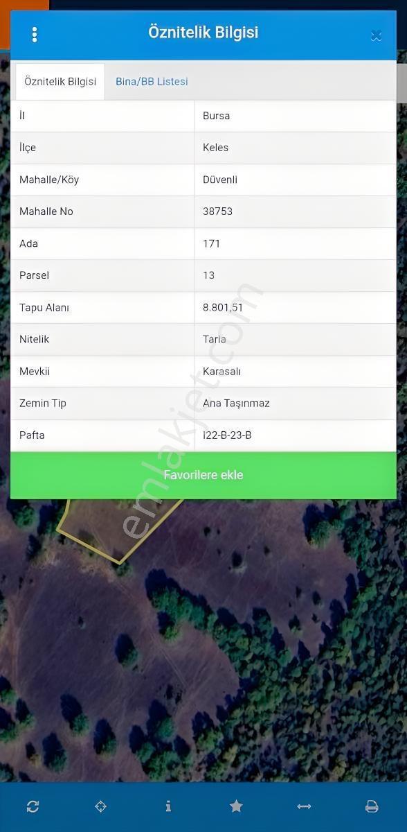 Doğubey'den Bursa Keles Düvenli Köyünde 8.801 M² Satılık Arazi — fotoğraf 3