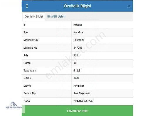 Kocaeli Kandıra Lokmalı Mah Satılık 512 M2 Arsa