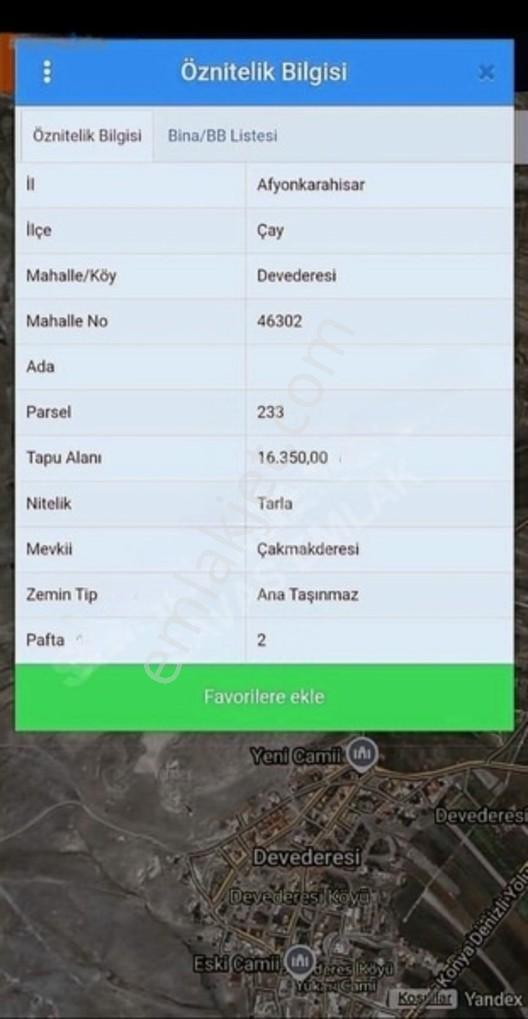 Çay Devederesi Afyonkarahisar Da Satılık Tek Tapu 16350 M2 Tarla — fotoğraf 2