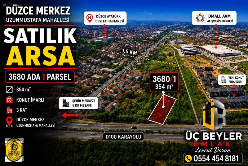 Uzun Mustafa /Düzce 319M2 Arsa