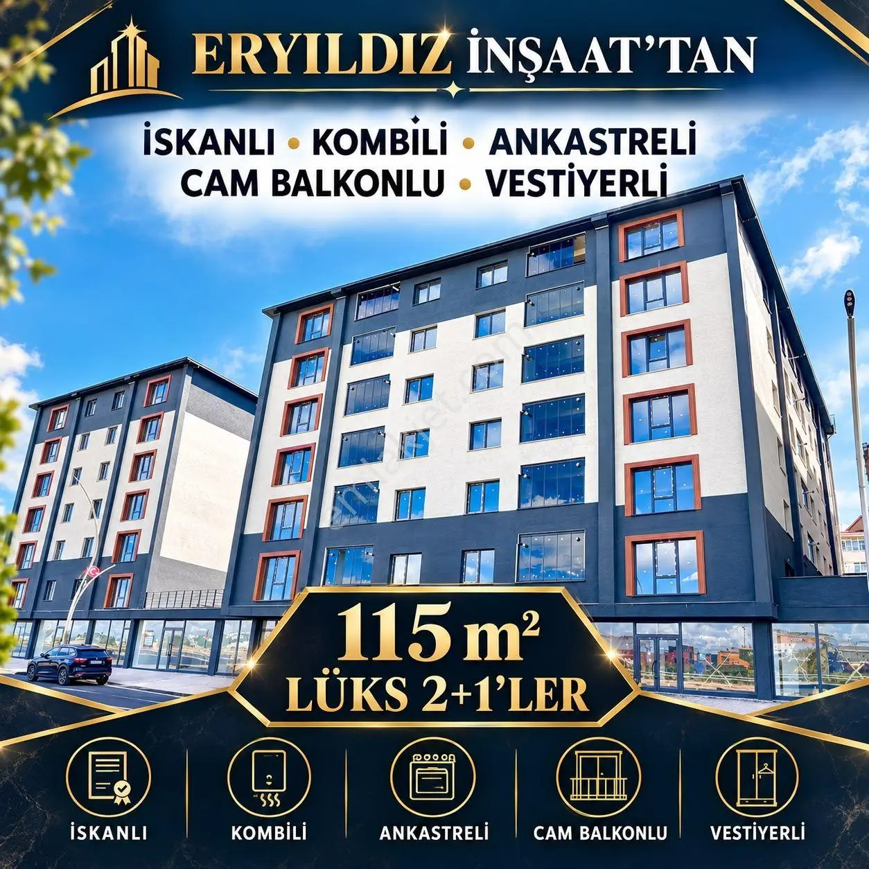 **eryıldız İnşaat**kendi Mülkümüz**büyük Teraslı 135m2 Ultra Lüks 3+1** — fotoğraf 3