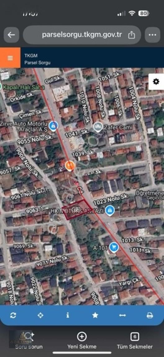 Akyazı Ömercikler Mah Cadde Üzeri Ticari Artı Konut İmarlı Arsa