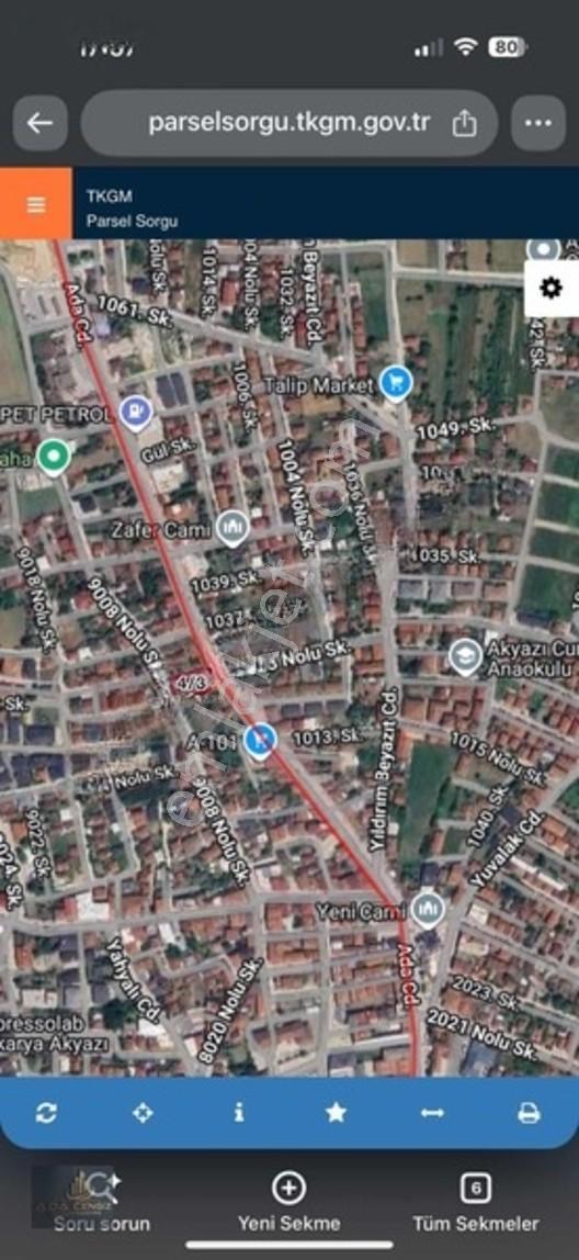 Akyazı Ömercikler Mah Cadde Üzeri Ticari Artı Konut İmarlı Arsa — fotoğraf 2