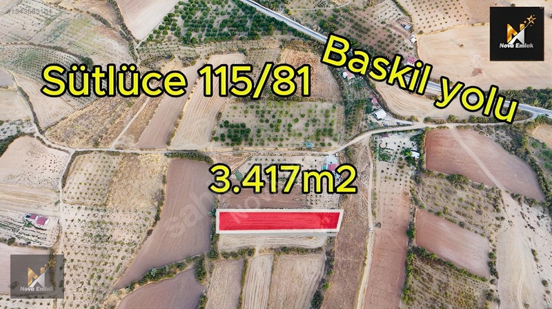 Baskil Yolunda Satılık Bahçe Yapımına Uygun Tarla
