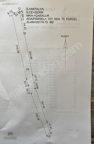 Serik Çakallık'da İmarsız Yatırımlık Tarla — fotoğraf 3