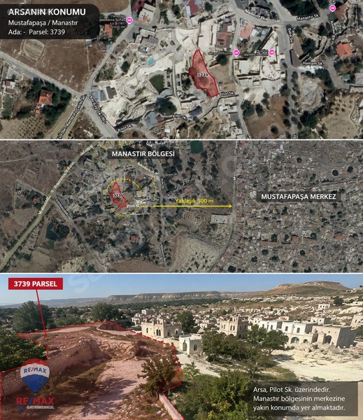 Kapadokya Ürgüp Mustafapaşa'Da Turızm Yatırımına Uygun 550 M2
