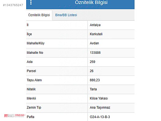 Antalya Korkuteli Avdan Satılık Tek Tapu 880m2 Arazi — fotoğraf 6