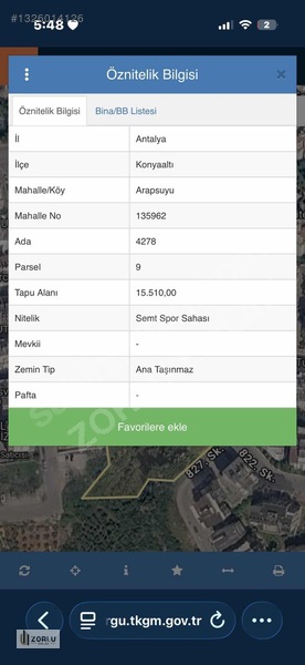 Arapsuyunda Yatırım Amaçlı Uygun Satılık Arsa
