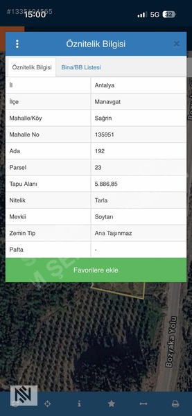Manavgat Sağırin Beşkonak Truzim Yolunda Kupon Tek Tapu Arazi — fotoğraf 2