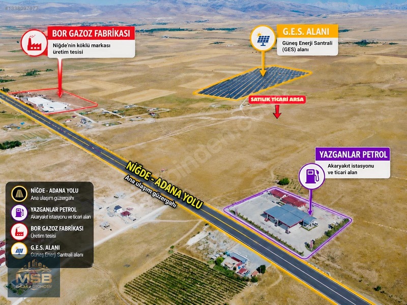 Msb - Kemerhisar/Çayırda, Ticari Nitelikli 1.226 M² Değerli Arsa
