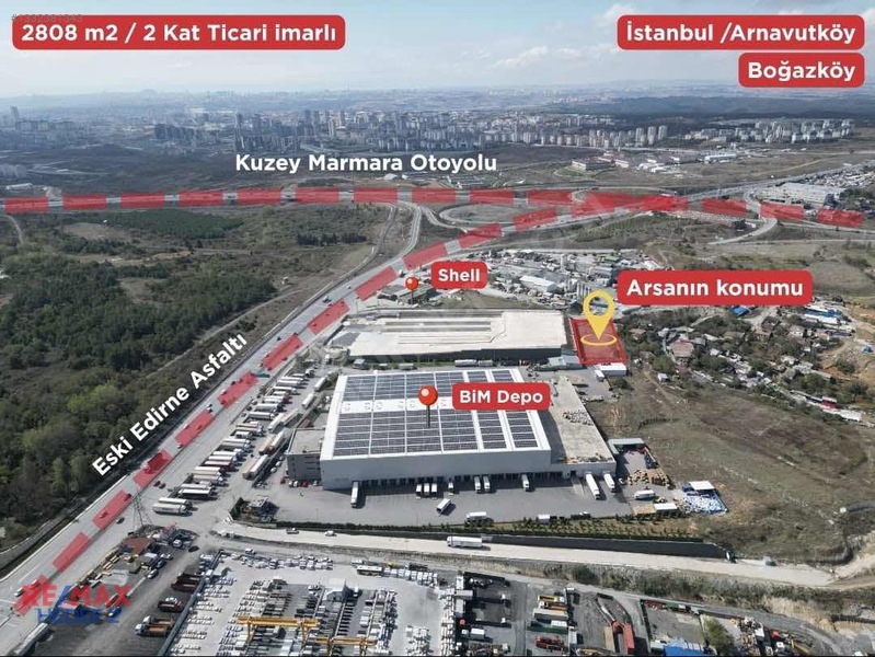 Arnavutköy Boğazköy De Merkezi Konum Ticari İmarlı Satılık Arsa