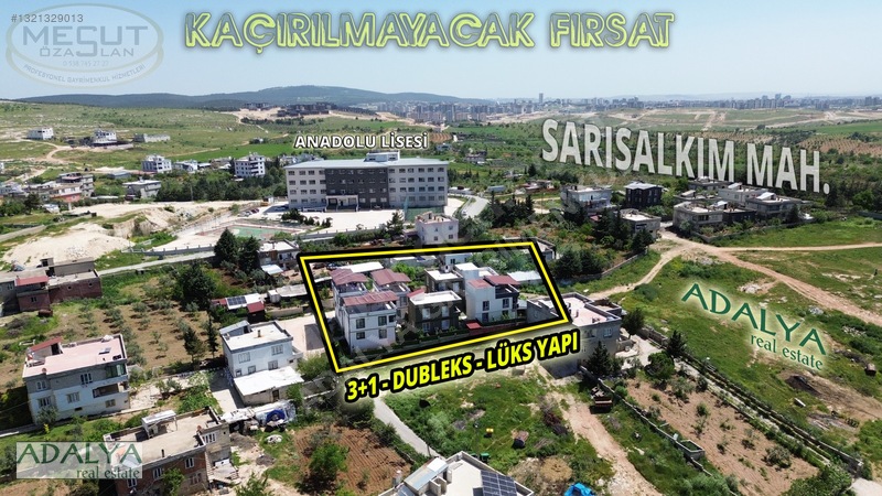 Adalya 'da Sarısalkım'da 3+1 Satılık Villa