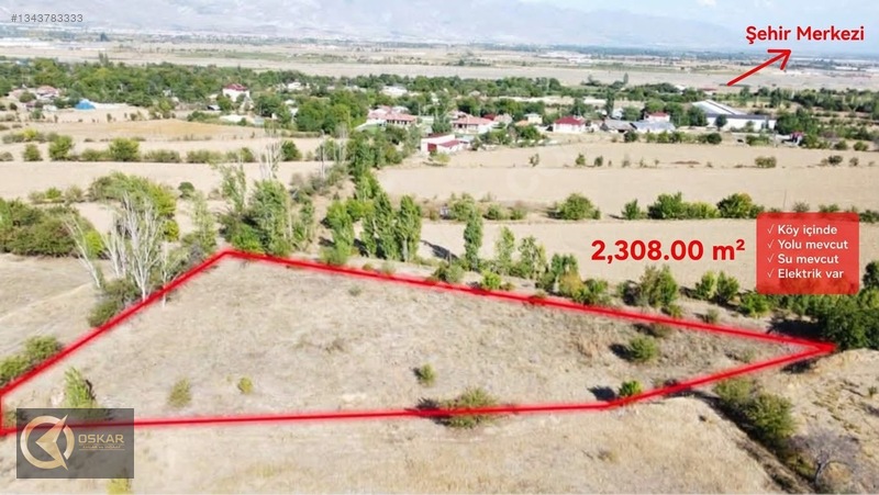 Oskar Emlak'tan Oğlaktepe Köyü'ünde 2308 M² Satılık Sulu Tarla