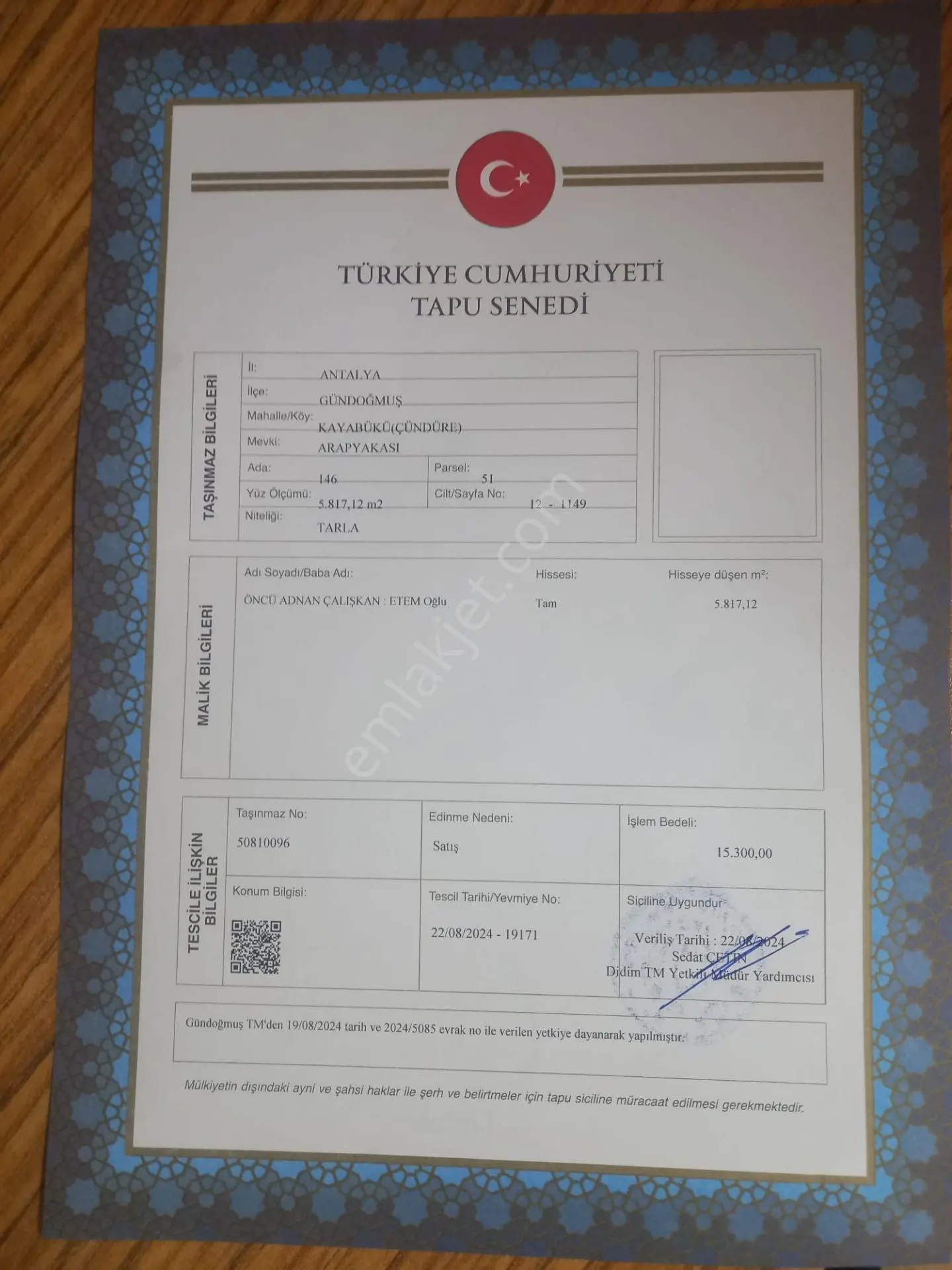Gündoğmuş Kayabükü'nde Doğa Manzaralı 5817 M² Satılık Tarla — fotoğraf 17