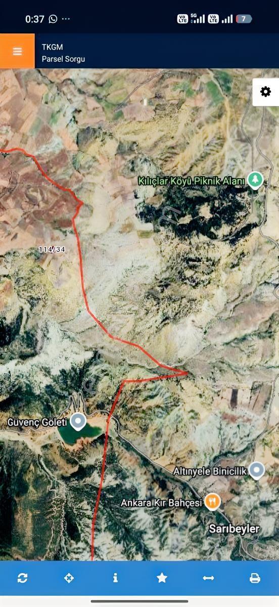 Kayalardan K.Kazan Gövençte Tek Tapu Yatırımlık Arazi