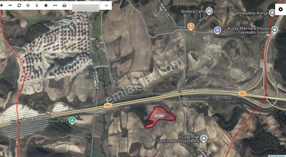 Silivri Arnavutköy Baklalı Toki Konutlarına Yakın Satılık Arsa