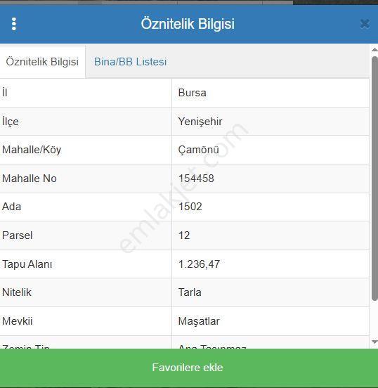 Yenişehir Çamönü Satılık 1.237m2 Çift Cephe Yolu Olan Tarla — fotoğraf 6
