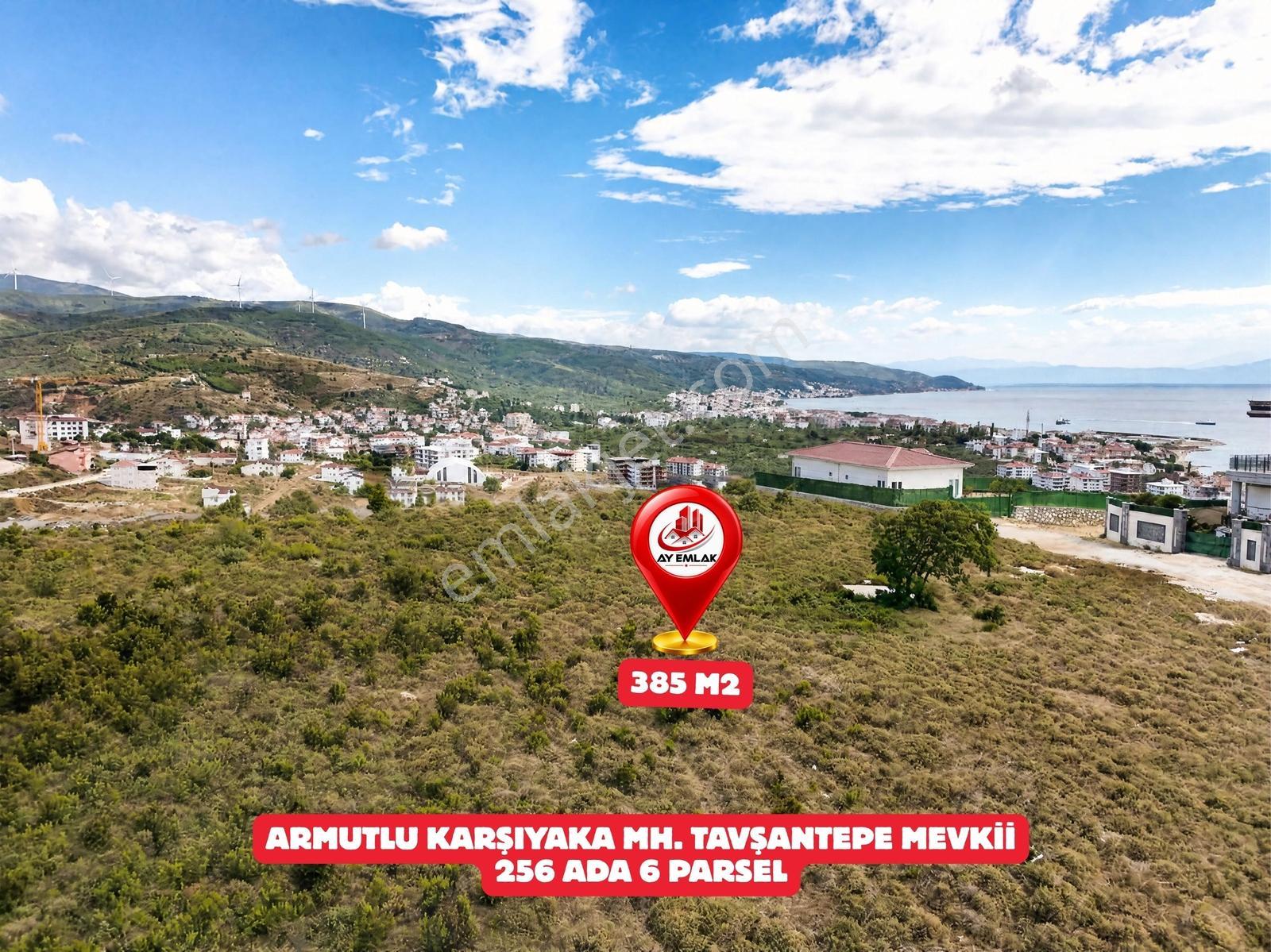 Ay Emlaktan Armutluda Deniz Manzaralı 385 M2 Arsa — fotoğraf 3