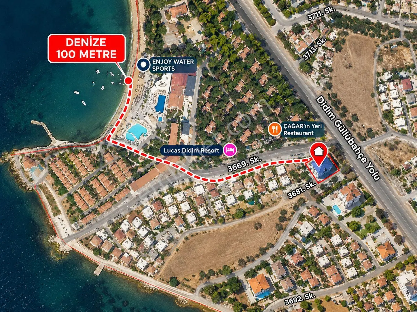 Didim Mavişehir'de Denize 100m 3+1 Bahçeli Dubleks Villa — fotoğraf 4