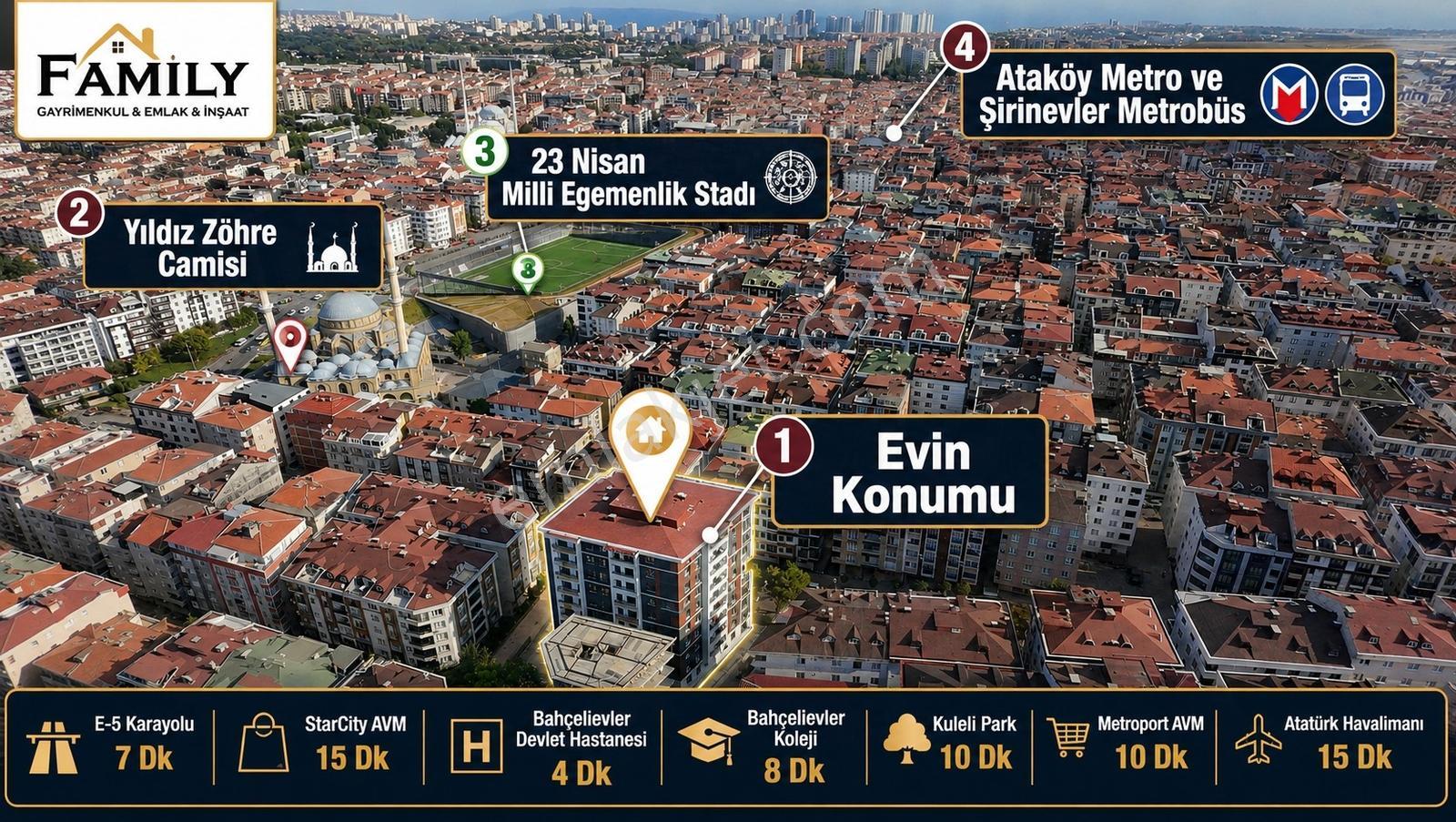Family' Den Şirinevler Otoparklı Sitede Satılık Lüx 2+1 Daire — fotoğraf 27
