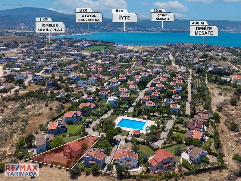 Urla Torasan'da Site İçinde 1.271m2 Arsa Paylı Natamam Villa