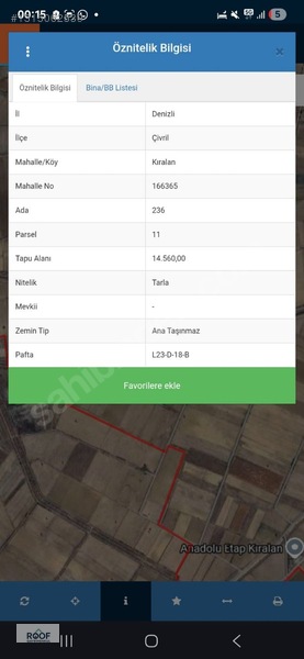 Denizli Civril'de Yolu Açık 14560 M² Tarla