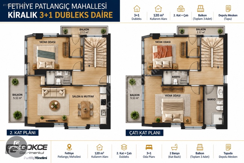 Fethiye Patlangıç Mah. Kiralık 3+1 Dubleks Daire | 120 M² — fotoğraf 43