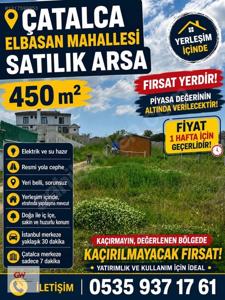 Çatalca Elbasan Da Satılık Parsel