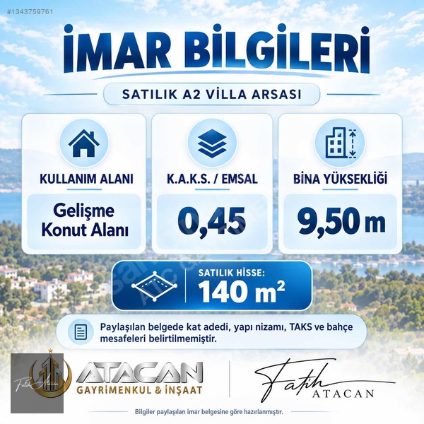 Fatih Atacan Dan Satılık A2 Arsa