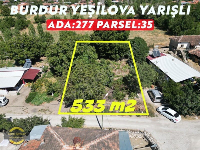 Yeşilova Yarışlı'da Tek Tapu 533 M2 Satılık İmarlı Arsa — fotoğraf 2
