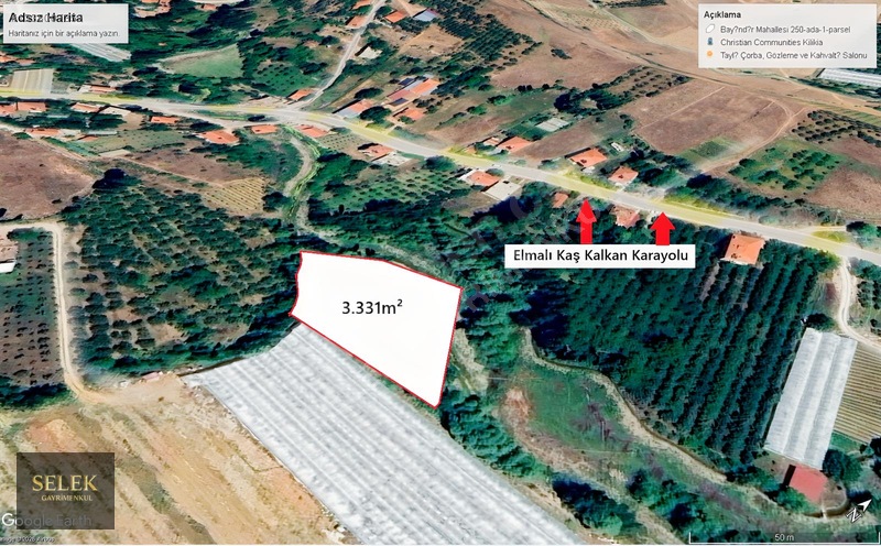 Selek Gayrimenkul' Den Kaş Gömbe Bayındır Mah. 3.331m² Satılık T — fotoğraf 4