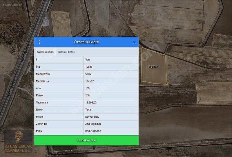 Atlas'tan Göllü Mah. Erciş Yoluna Yakın Satılık 15.595 M2 Tarla — fotoğraf 3