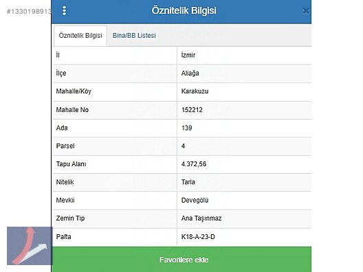 Aliağa Karakuzu Köyünde Satılık Tek Tapu 4 Dönüm Tarla
