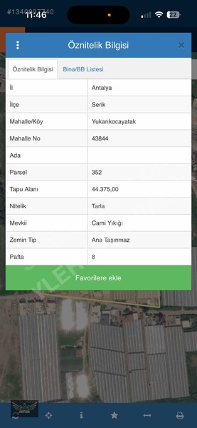 Serik D-400 Yolu'nda 44.375 M² Satılık Müstakil Arazi — fotoğraf 2