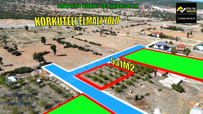 Antalya Korkuteli Kargalık Da Satılık 531m2 Arsa — fotoğraf 2