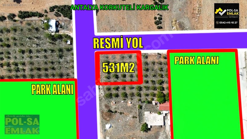 Antalya Korkuteli Kargalık Da Satılık 531m2 Arsa — fotoğraf 10