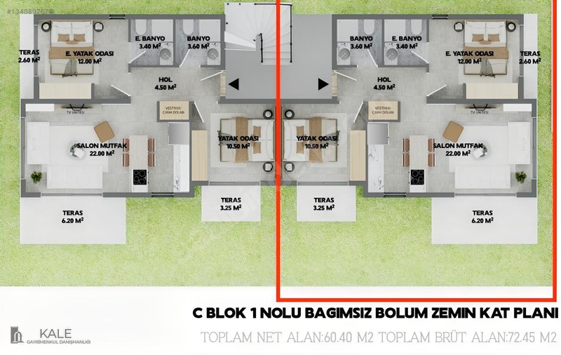 Ortakent-bağla Arası %60 Tamamlanmış 2+1 Satılık Fırsat Daire — fotoğraf 3