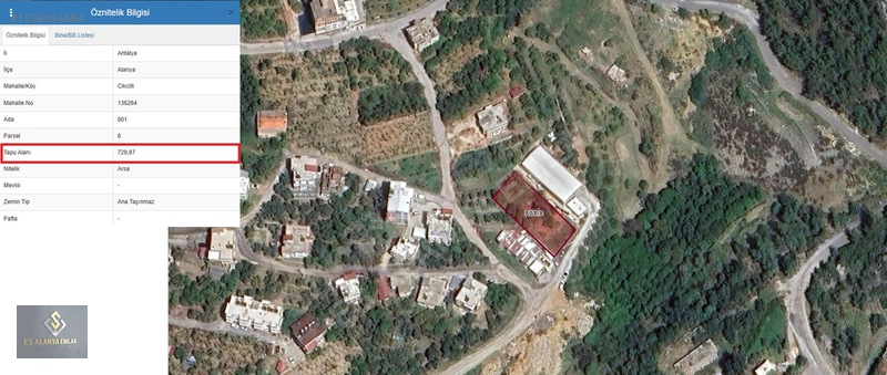 Satılık 729 M² Arsa Alanya-cikcilli — fotoğraf 11