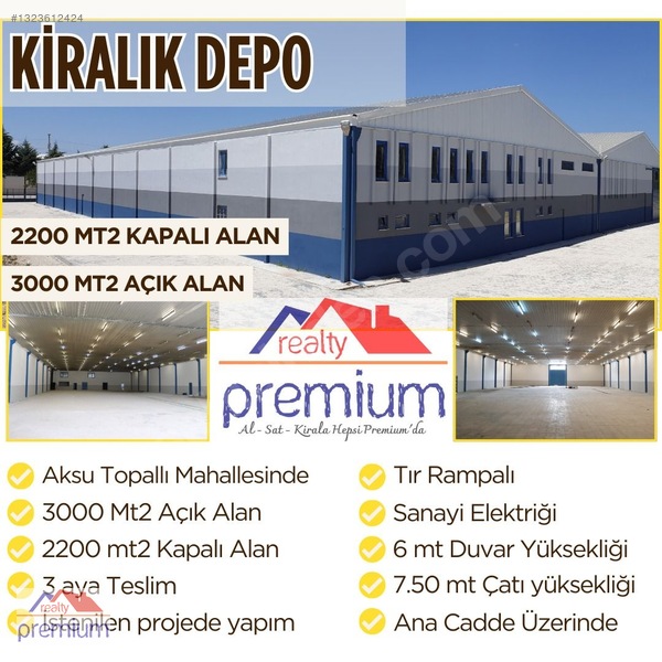 Isparta Yoluna Yakın 2.200 Mt2 Kapalı 3.000 Mt2 Açık Alan Depo