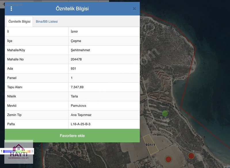 Çeşme Pırlanta Plajı Yanı Başında Deniz Manzaralı 447 M² Yatır — fotoğraf 2