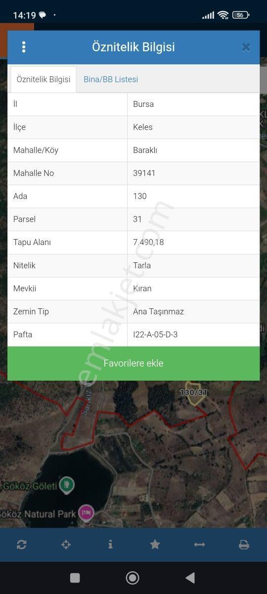 Remax Advantage'dan Keles Baraklı'da Gölet Manzaralı Arazi — fotoğraf 3