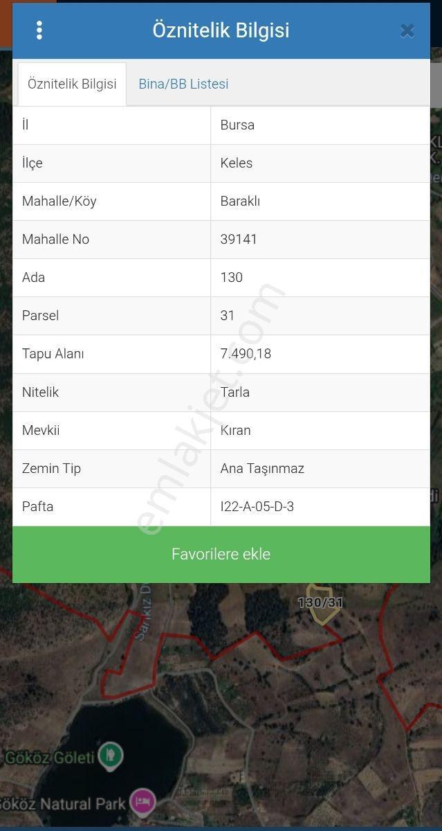 Remax Advantage'dan Keles Baraklı'da Gölet Manzaralı Arazi — fotoğraf 5