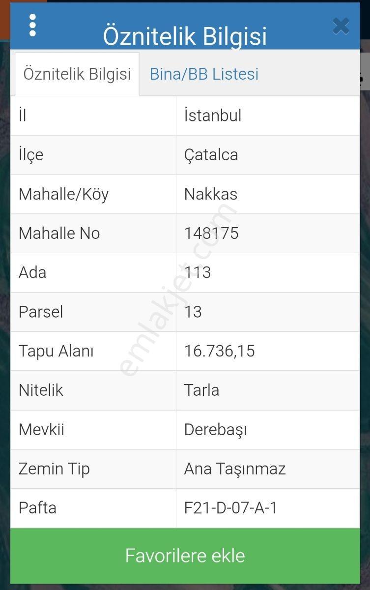Çatalca Nakkaş Mah. İmar Sınırında Acil Satılık Tarla — fotoğraf 3