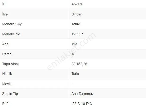 Sincan Yenikent Tatlarda 6593 M2 Tarla Satılık — fotoğraf 2