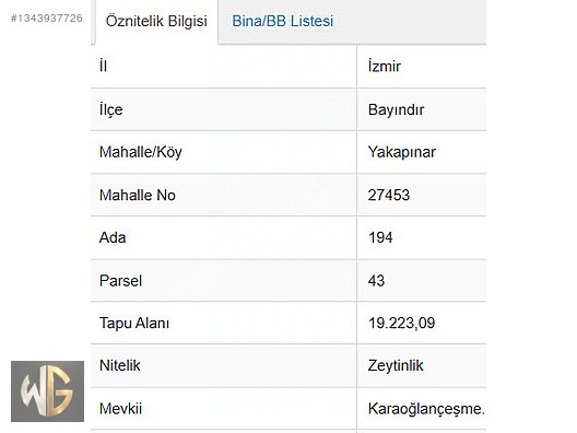 Bayındır Yakapınar'Da 19.223 M² Zeytnlik 194 Ada 43 Parsel