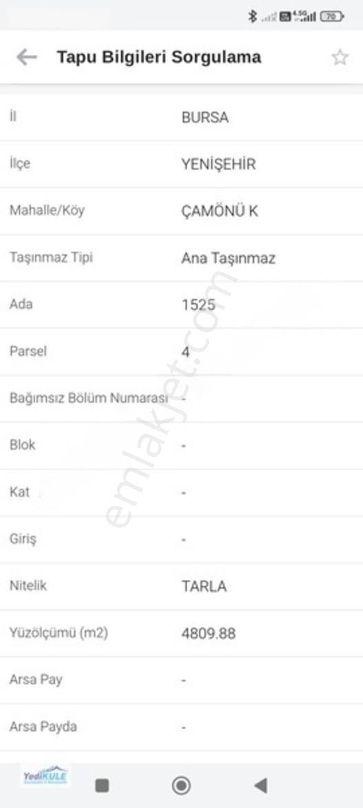 Bursa Yenişehir Çamönünde Satılık 4810 M2 Yola Cephe Tarla...... — fotoğraf 5