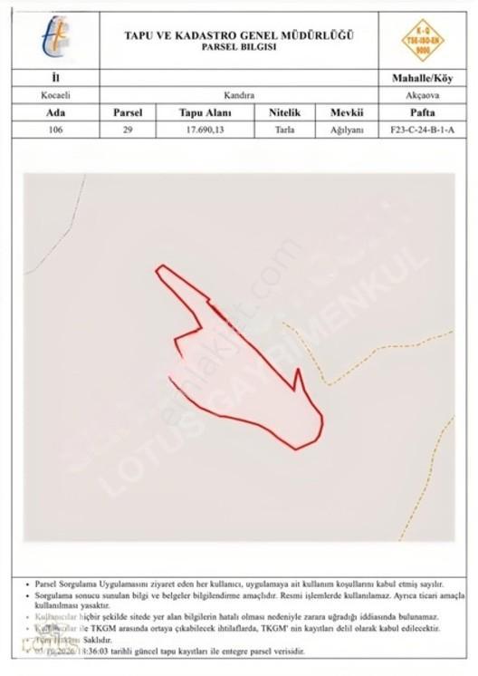 Kandıra Akçaova'da Mükemmel Konumda 17.690m² Tarla — fotoğraf 6