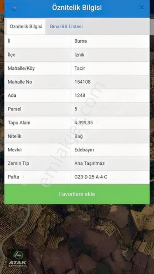 İznik Tacir Mah. 4399 M2 Yerimiz Satılıktır