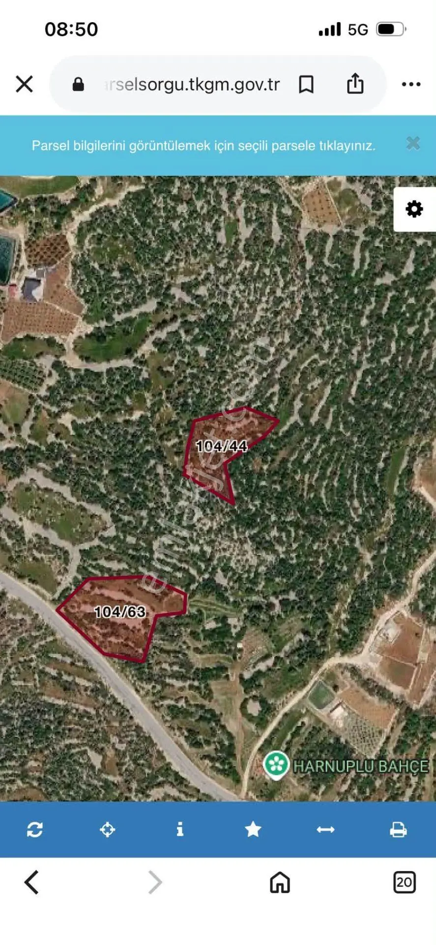 Silifke/Öztürkmenli 8.192M2 Satılık Çift Parsel Tarla